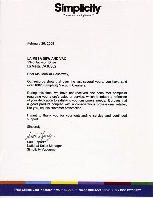 Simplicity Letter